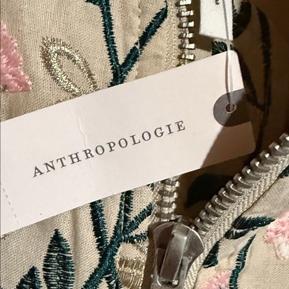 Avec Les Filles Pastel Floral Embroidered Bomber Jacket Beige Pink Women NWT SM - Picture 8 of 11